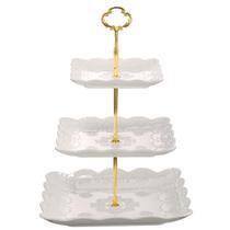Suporte para Cupcakes Sumerflos de Porcelana com 3 Andares Branco