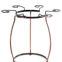 Suporte para Decanter e Taças de Vinho Secagem em Inox com Pintura Cobre