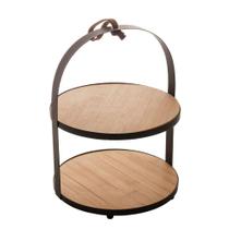 Suporte Para Doces De Bambu 2 Andares Com Moldura De Metal 19,5 X 26 Cm Lyor Suporte Para Doces De Bambu 2 Andares Com Moldura De Metal 19,5 X 26 Cm Lyor