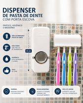 Suporte para Escova com Dispenser de Pasta de Dente Automático Organização e Praticidade para o Seu Banheiro Suporte para Escova com Dispenser de Pasta de Dente Automático Organização e Praticidade para o Seu Banheiro