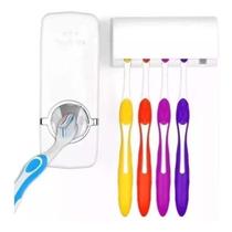 Suporte Para Escova De Dente E Dispenser De Pasta De Dente Automático Cor Branca