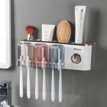 Suporte para escova de dentes e acessórios de banheiro com dispensador de pasta de dente Suporte para escova de dentes e acessórios de banheiro com dispensador de pasta de dente