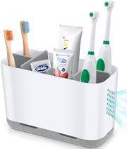 Suporte para escova de dentes e pasta de dente Boperzi Grey para banheiro