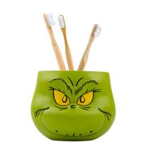 Suporte para escova de dentes Franco Grinch 10x11 cm de resina de poliéster Suporte para escova de dentes Franco Grinch 10x11 cm de resina de poliéster