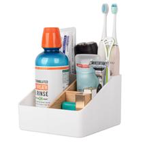 Suporte para escova de dentes Heagoale com 4 ranhuras e bambu removível Suporte para escova de dentes Heagoale com 4 ranhuras e bambu removível