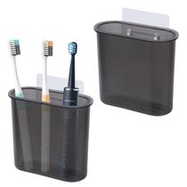 Suporte para escova de dentes kulusion montado na parede preto (2 pacotes) Suporte para escova de dentes kulusion montado na parede preto (2 pacotes)