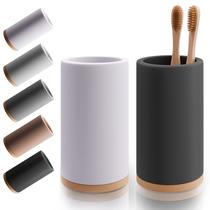 Suporte para escova de dentes Matani Bamboo Diatomite Off White & Black Suporte para escova de dentes Matani Bamboo Diatomite Off White & Black