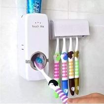 Suporte Para Escova Dispenser De Pasta De Dente Automatico Cor Branca Suporte Para Escova Dispenser De Pasta De Dente Automatico Cor Branca