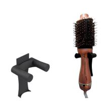 Suporte Para Escova Secadora Fixação com Fita Dupla Face Britânia Cor Preta