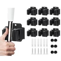 Suporte para esfregões e vassouras Jamend CLXP, 9 peças, preto fosco