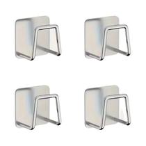 Suporte Para Esponjas De Cozinha Em Aço Inoxidável 5 Peças, Organizador De Ganchos Adesivos Para