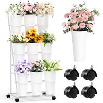 Suporte para Exposição de Flores Invech 3 Andares com 9 Baldes e Rodas