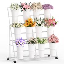 Suporte para Exposição de Flores Invech com 3 Níveis e 12 Vasos com Rodas