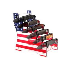 Suporte para Facas WANLIAN Acrílico com Bandeira dos EUA para 6 Facas