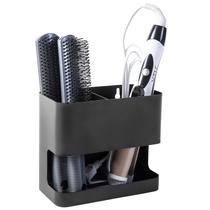 Suporte para ferramentas de cabelo MyGift Black Metal Wall Mount 2 slots Suporte para ferramentas de cabelo MyGift Black Metal Wall Mount 2 slots