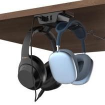 Suporte para fone de ouvido com carregador USB, suporte de mesa