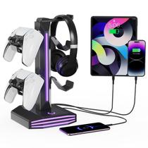 Suporte para fone de ouvido e suporte para fone de ouvido para jogos Meiboshin RGB