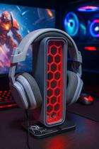 Suporte Para Fone de Ouvido Headset de Mesa Compativel Modelo Logitech Xbox Ps4 Ps5 e hyperx Base Branca