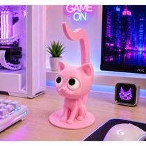 Suporte para Fone de Ouvido Headset Gatinho Gamer Organizador de Mesa para Headphone PS5 Xbox PC Suporte para Fone de Ouvido Headset Gatinho Gamer Organizador de Mesa para Headphone PS5 Xbox PC