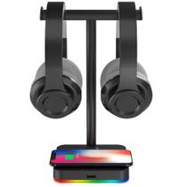 Suporte para fone de ouvido KAFRI RGB com carregador sem fio 10W/7.5W Suporte para fone de ouvido KAFRI RGB com carregador sem fio 10W/7.5W