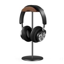 Suporte para fone de ouvido QinCoon Walnut Wood & Aluminium Black