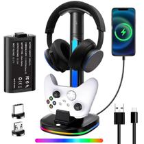 Suporte para fones de ouvido Awgvener com carregador de controle Xbox e RGB