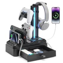 Suporte para Fones KDD Carregador USB A&C RGB Rotativo