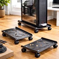 Suporte Para Gabinete CPU Gamer Rodinhas Reforçado Aço Inoxidável Base Elevada Ajustável Premium Res