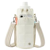 Suporte para garrafa de água Telena Crossbody 1,2 L em nylon branco marfim