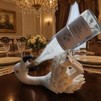 Suporte para Garrafa de Vinho Flamingo Bêbado - Porta Garrafa Decorativo -
