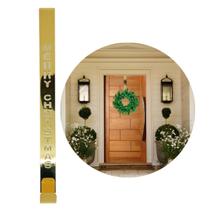 Suporte Para Guirlanda Metal Dourado Merry Christmas 31cm Encaixe Porta - Magizi - Yangzi