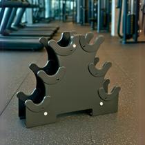 Suporte para Halteres com 3 Níveis, Capacidade para 6 Halteres, Preto Suporte para Halteres com 3 Níveis, Capacidade para 6 Halteres, Preto