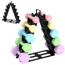 Suporte para halteres ZHSX 5 níveis A-Frame, suporte de metal preto Suporte para halteres ZHSX 5 níveis A-Frame, suporte de metal preto