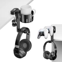 Suporte Para Headset, Controle e Porta Copo - Suporte 3 em 1