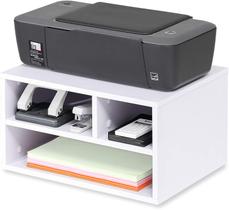 Suporte para Impressora com Organizadores de área de trabalho de mesa de armazenamento, branco,