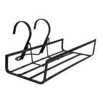 Suporte Para Jardineira de Sacada 40cm Ferro Preto Gancho Corrimão Varanda Suporte Para Jardineira de Sacada 40cm Ferro Preto Gancho Corrimão Varanda