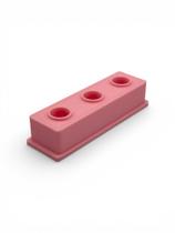 Suporte para lâminas 14 mm com 3 compartimentos, rosa-claro, organizador