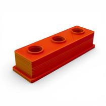 Suporte para lâminas com base em formato de tigela, 14 mm, 3 compartimentos, laranja nascer do sol Suporte para lâminas com base em formato de tigela, 14 mm, 3 compartimentos, laranja nascer do sol