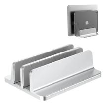 Suporte para laptop BULL-TECH Vertical de 2 slots em alumínio prateado Suporte para laptop BULL-TECH Vertical de 2 slots em alumínio prateado