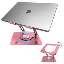 Suporte para Laptop Ergonômico e Giratório - Ajustável - Cor Dourado Rosa