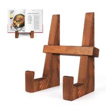 Suporte para Livro de Receitas DEBETOOL 8,8" Madeira Rústica Marrom