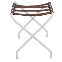 Suporte Para Mala Sekafácil Pintura Eletrostática Branca Tira em Couro Mel