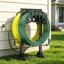 Suporte para Mangueira de Jardim HeroicLion Duplo 2x46 m Antiferrugem