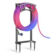 Suporte para mangueira de jardim OLV, de metal, autoportante, 102 cm, 150 pés