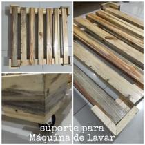 suporte para Maquina de Lavar em madeira - Arte Sob MEDIDA