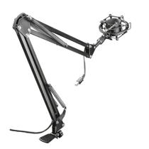 Suporte para Microfone GXTrust 253 Emita, Braço Articulado Ajustável, Presilha Reforçada, Shock Mount, USB, Preto - 22563