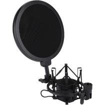 Suporte para Microfone Saty Shock Mount com Pop Filter SMPF-01