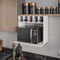 Suporte para Microondas com Nicho Adega para Cozinha Emma 60cm M12 - D'Rossi - DRossi