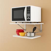 Suporte Para Microondas Com Prateleira Extra Para Utensilios de Cozinha Branca