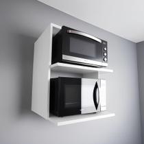Suporte para Microondas E Forno Mdf Branco Madeira de Parede Nicho
